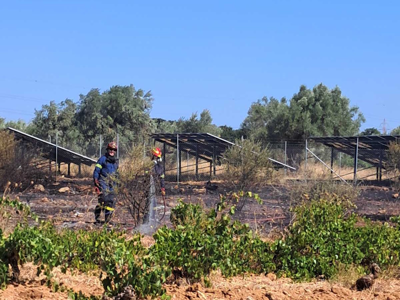 Παιανία: Υπό έλεγχο η φωτιά στον κάμπο – Ξέσπασε δίπλα σε φωτοβολταϊκά (Φωτός)