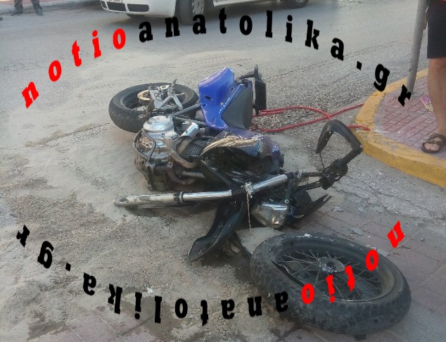 Τροχαίο με σοβαρό τραυματισμό οδηγού μοτοσικλέτας στη συμβολή των οδών Αρτέμιδος και Τριαίνης!